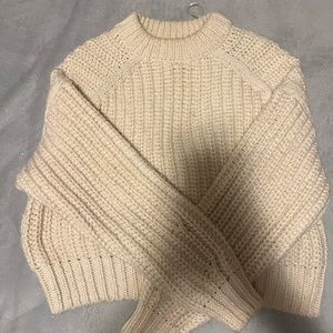 H&M white knit sweater